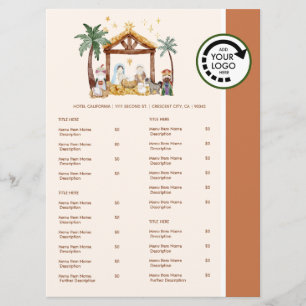 Nativity Christmas Themed Restaurant Take Out Menu