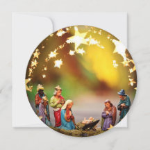 Nativity Crib Virgin Mary Jesus Christmas Stars Ho