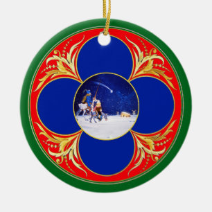 Nativity & Don Quixote fantasy - by Cervantes Ceramic Ornament