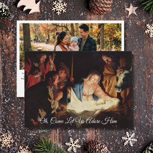 Nativity Family Photo Classic Religious Christmas Holiday Card