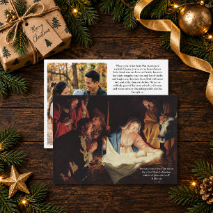 Nativity Family Photo Classic Religious Christmas Holiday Card