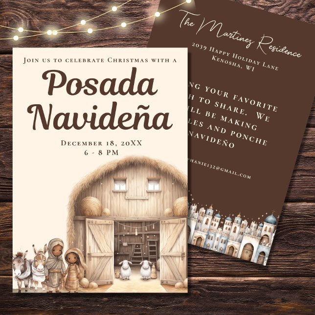 Nativity Festive Mexican Posada Navideña Invitation (Creator Uploaded)