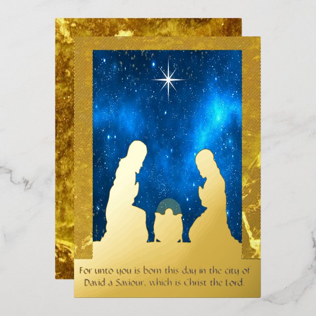 Nativity Foil Holiday Card (Front/Back)