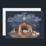 Nativity Glory To God Christmas Christian Photo Holiday Card<br><div class="desc">Beautiful manger scene celebrating the birth of Jesus Christ. Modern script message: Glory To God In The Highest. Wonderful Christmas banner to display at your home or church to share the meaning of Christmas. Watercolor art form with modern script text.Add a favourite photo to share with family and friends.</div>