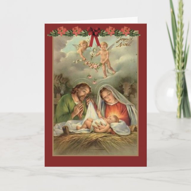Nativity Holy Family Mary Joseph Baby Jesus Holiday Card (Front)