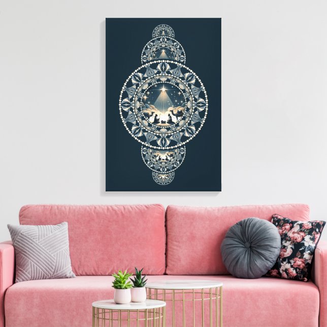 Nativity Holy Star of Wonder Ornamental Mandala Canvas Print (Insitu(LivingRoom))