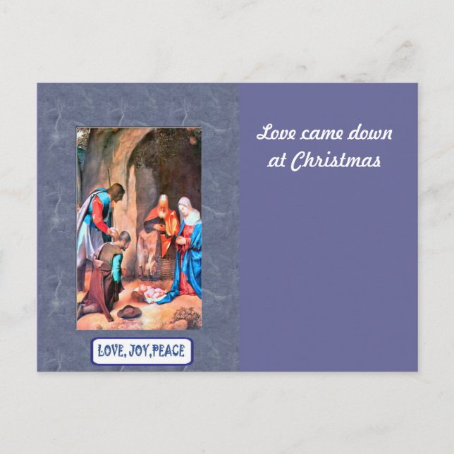 Nativity in Bethlehem Holiday Postcard (Front)