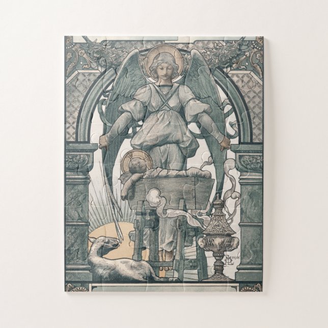 Nativity Jesus Birth Angel Vintage Christmas Jigsaw Puzzle (Vertical)