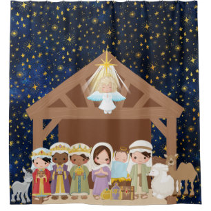 Nativity Jesus Manger Three Wise Men Shower