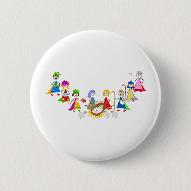 Nativity Kids 2 Inch Round Button (Front)