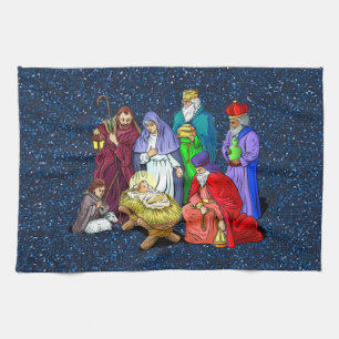 nativity kitchen towel