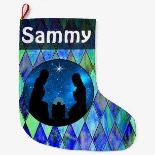Nativity Large Christmas Stocking