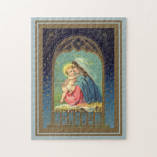 Nativity Mary Holding The Baby Jesus Jigsaw Puzzle