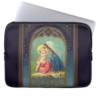 Nativity Mary Holding The Baby Jesus  Laptop Sleeve