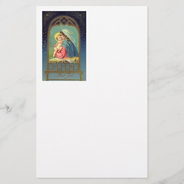 Nativity Mary Holding The Baby Jesus Stationery (Front)
