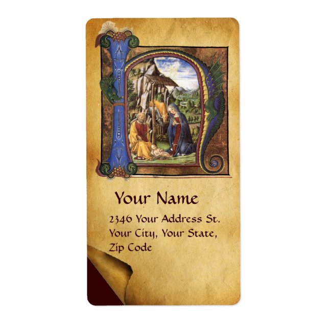 NATIVITY MONOGRAM CHRISTMAS PARCHMENT (Front)