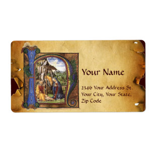 NATIVITY MONOGRAM CHRISTMAS PARCHMENT