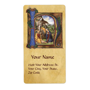 NATIVITY MONOGRAM CHRISTMAS PARCHMENT