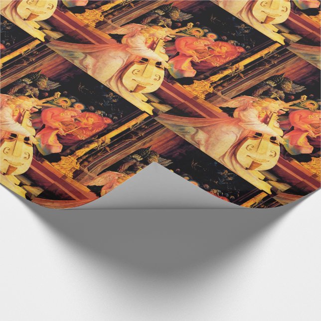 NATIVITY,MUSIC MAKING ANGELS - MAGIC OF CHRISTMAS WRAPPING PAPER (Corner)