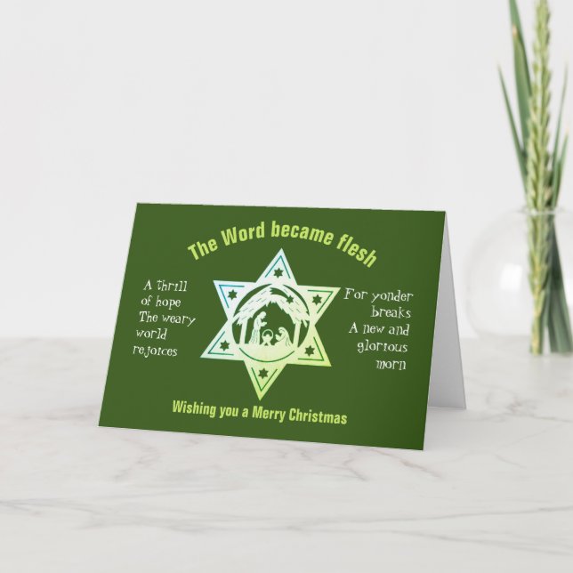 Nativity O HOLY NIGHT Christian Christmas  Holiday Card (Front)