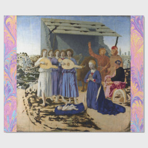 NATIVITY OF JESUS, ANGELS by PIERO DELLA FRANCESCA Wrapping Paper