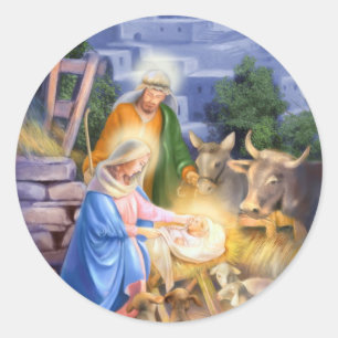 Nativity of Jesus Classic Round Sticker