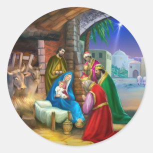 Nativity of Jesus Classic Round Sticker