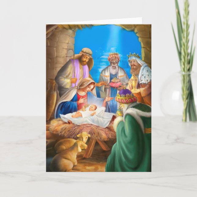 Nativity of Jesus x-mas image for christmas cards (Front)