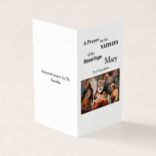 Nativity of the Blessed Virgin Mary Prayer Card