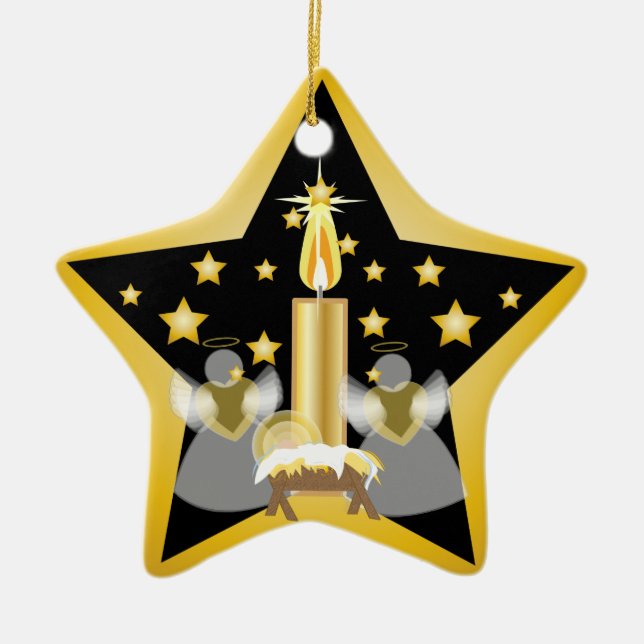 Nativity Ornament-Customize Ceramic Ornament (Front)