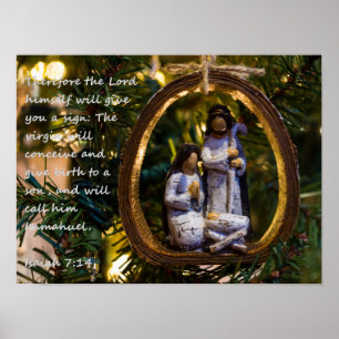 Nativity Ornament Isiah Seven Fourteen Poster