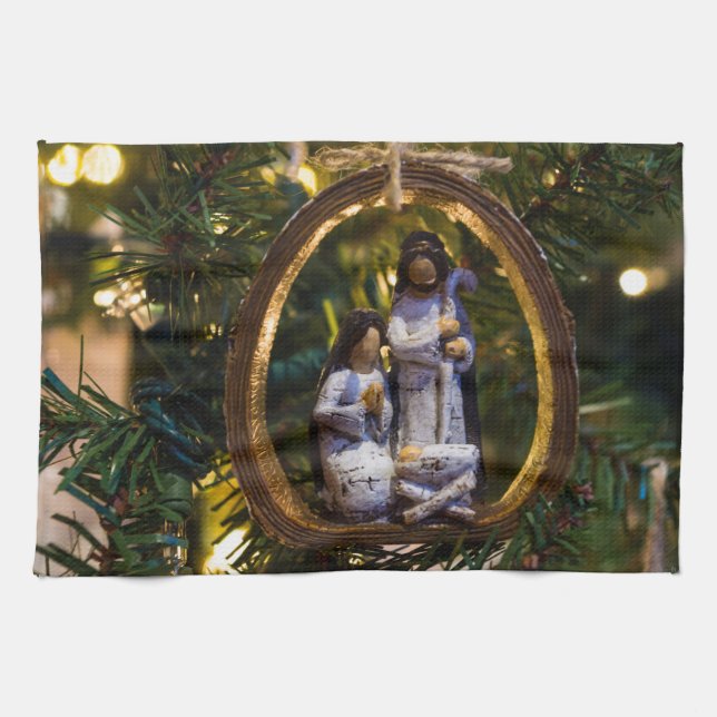 Nativity Ornament Kitchen Towel (Horizontal)