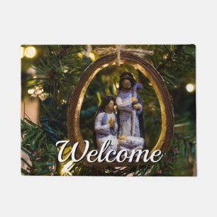 Nativity Ornament Welcome Doormat
