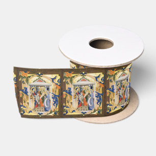 NATIVITY PARCHMENT SATIN RIBBON