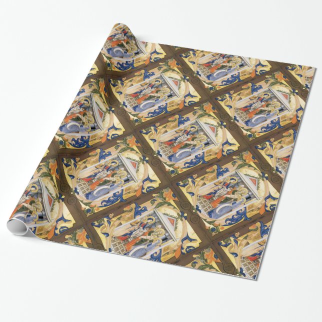 NATIVITY PARCHMENT WRAPPING PAPER (Unrolled)