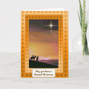 Nativity, religious Christmas card