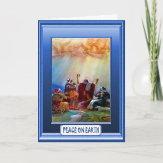 Nativity, religious Christmas card