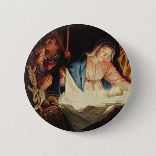 Nativity Scene 2 Inch Round Button (Front)