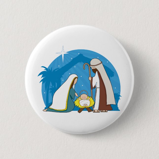 Nativity Scene 2 Inch Round Button (Front)