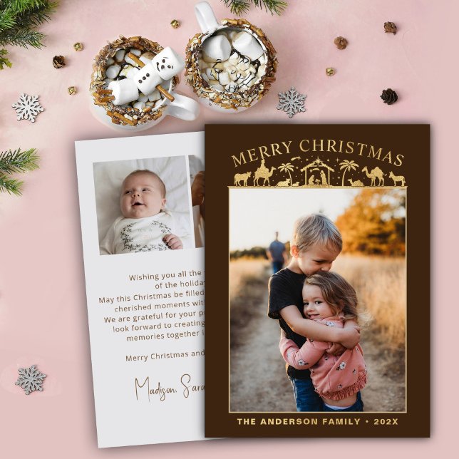 Nativity Scene Baby Jesus Christ Holiday Gold Foil (Creator Uploaded)