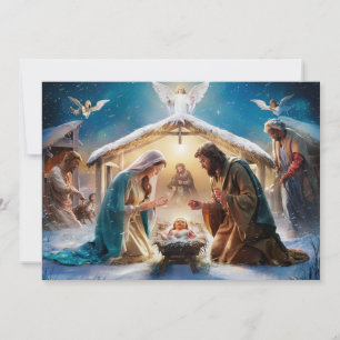 Nativity Scene Baby Jesus Christmas Card #4