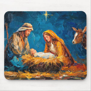 Nativity Scene, beautiful illustration, Mouse Pad