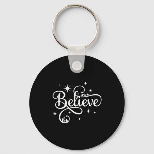 Nativity Scene Believe Christian Family Merry Chri Keychain