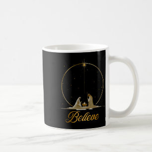 Nativity Scene Believe Christian Xmas Family Merry Coffee Mug