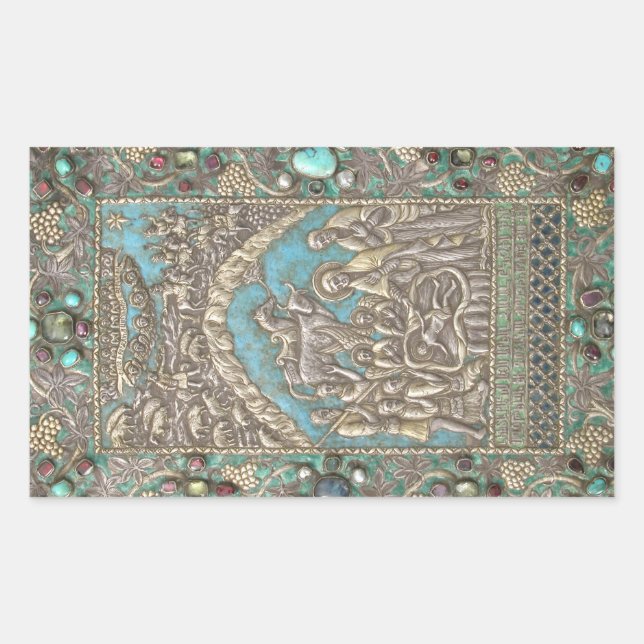 Nativity Scene Christ Child Holy Family Angels Sticker (Front)