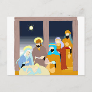 Nativity scene Christian artwork Postcard