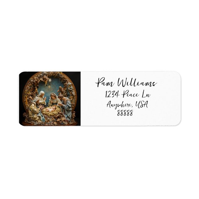 Nativity Scene Christmas Address Label  (Front)