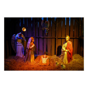 Nativity Scene Christmas Display in Washington DC Poster