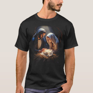 Nativity Scene Christmas Faith Joseph Mary Jesus T-Shirt