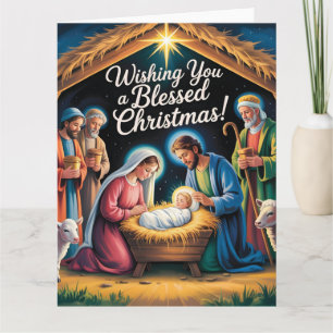 Nativity Scene Christmas Greeting Card